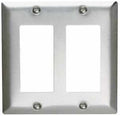 WALL PLATE 2GANG 2DECO 302 SS 