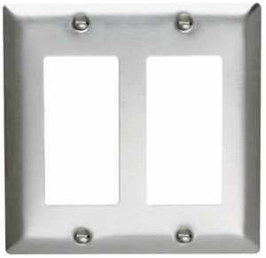 WALL PLATE 2GANG 2DECO 302 SS 