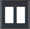 WALL PLATE 2GANG 2 DECO BLACK 