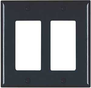 WALL PLATE 2GANG 2 DECO BLACK 