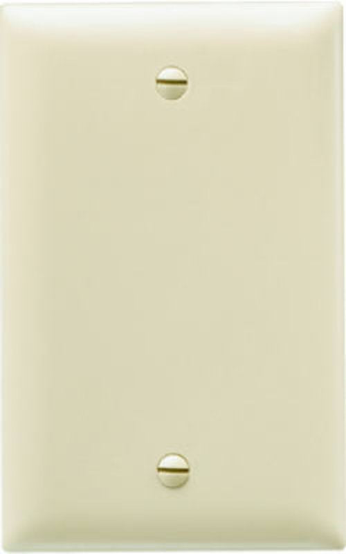 Legrand TP13ICC30 Blank Wallplate, 4.68 in L, 2.93 in W, 0.07 in Thick, 1 -Gang, Nylon, Ivory