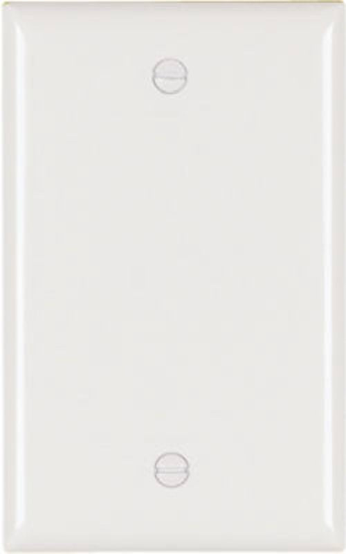 Legrand TP13WCC30 Blank Wallplate, 4.69 in L, 2.94 in W, 0.16 in Thick, 1-Gang, Nylon, White, Box