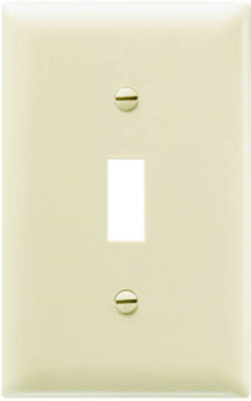 Pass & Seymour TP1ICC100 Switch Wallplate, 4.69 in L, 2.94 in W, 1-Gang, Nylon, Ivory