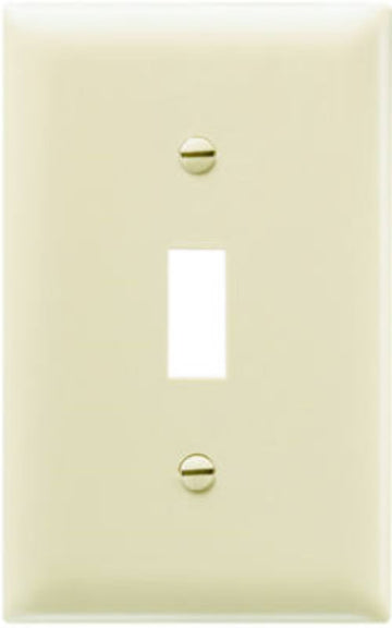Pass & Seymour TP1ICC100 Switch Wallplate, 4.69 in L, 2.94 in W, 1-Gang, Nylon, Ivory