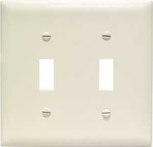 WALL PLATE 2GANG 2 TOGG LT ALM