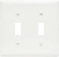 WALL PLATE 2GANG 2 TOGGLE WHT 