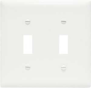 WALL PLATE 2GANG 2 TOGGLE WHT 