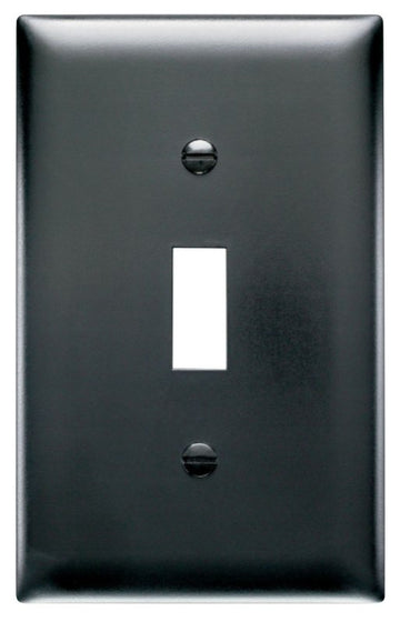 Pass & Seymour TradeMaster TP TP1BKCC15 Wallplate, 4.6875 in L, 2.937 in W, 1 -Gang, Nylon, Black