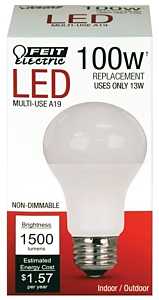BULB LED A19 100W EQUIV 2700K 