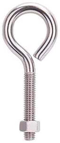 EYE BOLT W/NUT 3/8X4IN SS     