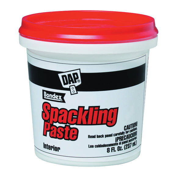 DAP 10200 Spackling, Latex, Oil Base, White, 0.5 pt Tub