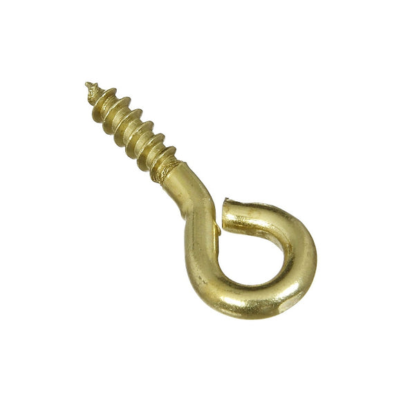 National Hardware N118-711 Screw Eye, #212, 0.105 in Dia Wire, 0.44 in L Thread, 15/16 in OAL, 15 lb Working Load, Brass