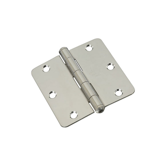 National Hardware N225-946 Door Hinge, 3-1/2 in H Frame Leaf, 0.08 in Thick Frame Leaf, Stainless Steel, Stainless Steel