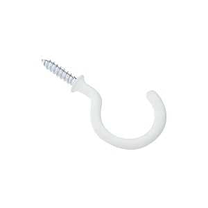 CUP HOOK WHT VNYL CTD 1-1/2IN 